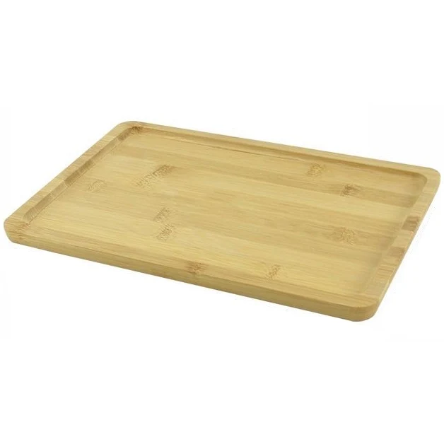 Vassoio Da Portata Legno Bambù Per Colazione Letto Caffe Tagliere 23X35Cm