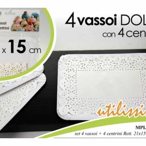 Vassoio ret.c/4 centrini 21x15cm 611728