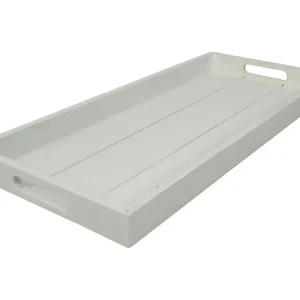 Vassoio rettangolare legno bianco 21x48x3,5 cm - Countryfield