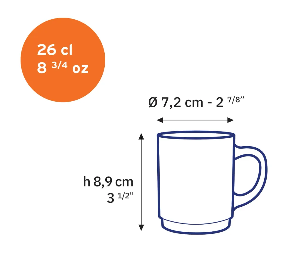 Versailles - Tazza vetro Vermeil 26 cl (set da 6)