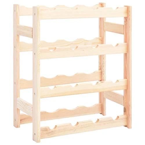 vidaXL Legno di Pino Portavini da 16 Bottiglie Minimalista Rustico Cantinetta Portabottiglie Conservazione Espositore Vino...