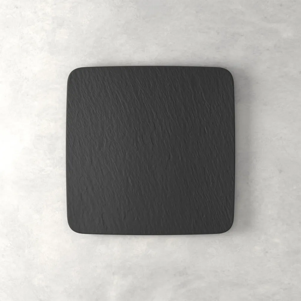VILLEROY & BOCH Manufacture Rock Nero Piatto Portata Gourmet Quadrato 32,5cm