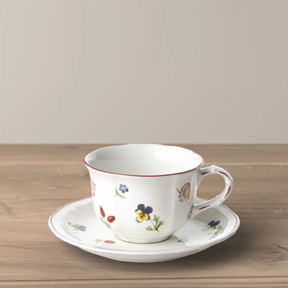 VILLEROY & BOCH Petite Fleur Tazza Te' 200ml con Piattino 15cm Porcellana