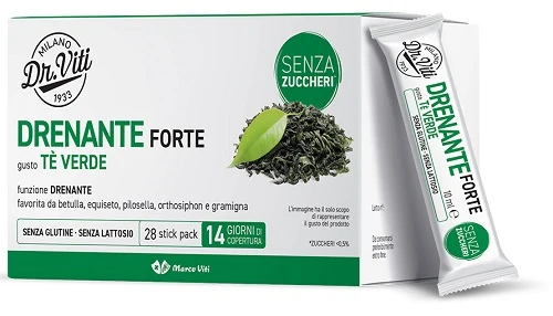 Dr Viti Drenante Forte Te Verde 28 Stick Pack Senza Zuccheri