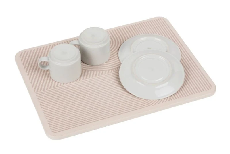 Wenko – Abtropfmatte 40 × 30 × 0,9 cm, Silikon, Beige