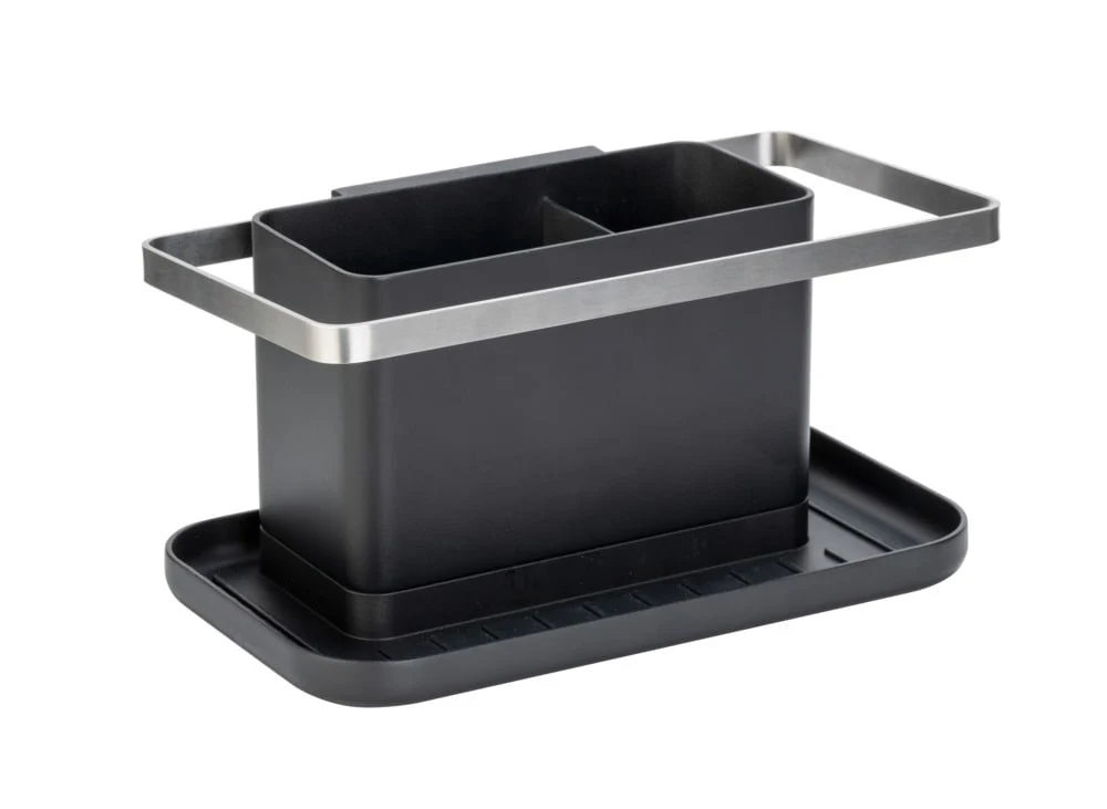 Wenko Stella – Porta spazzole 20 × 11 × 10 cm, plastica/acciaio inossidabile, nero