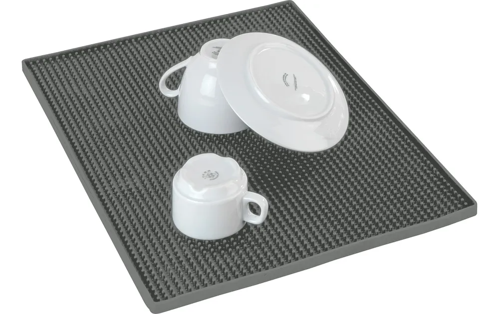 Wenko – Tappetino scolapiatti 40 × 30 × 1 cm, plastica, grigio