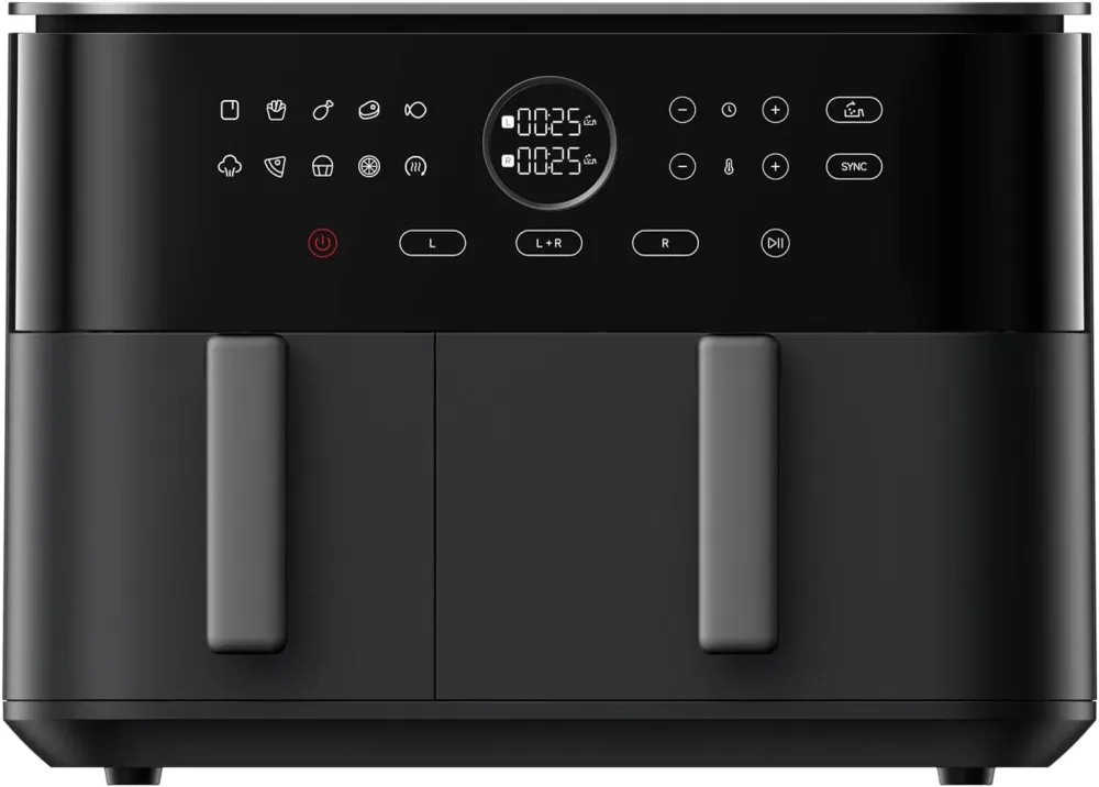 Xiaomi Dual Zone Air Fryer Friggitrice ad Aria 2 Scomparti 10l Nero 2700w