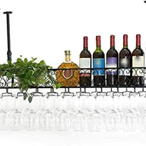Portabicchieri da vino sotto l'armadio Porta calici, portabicchieri per bicchiere da vino Portabicchieri filo metallico Po...