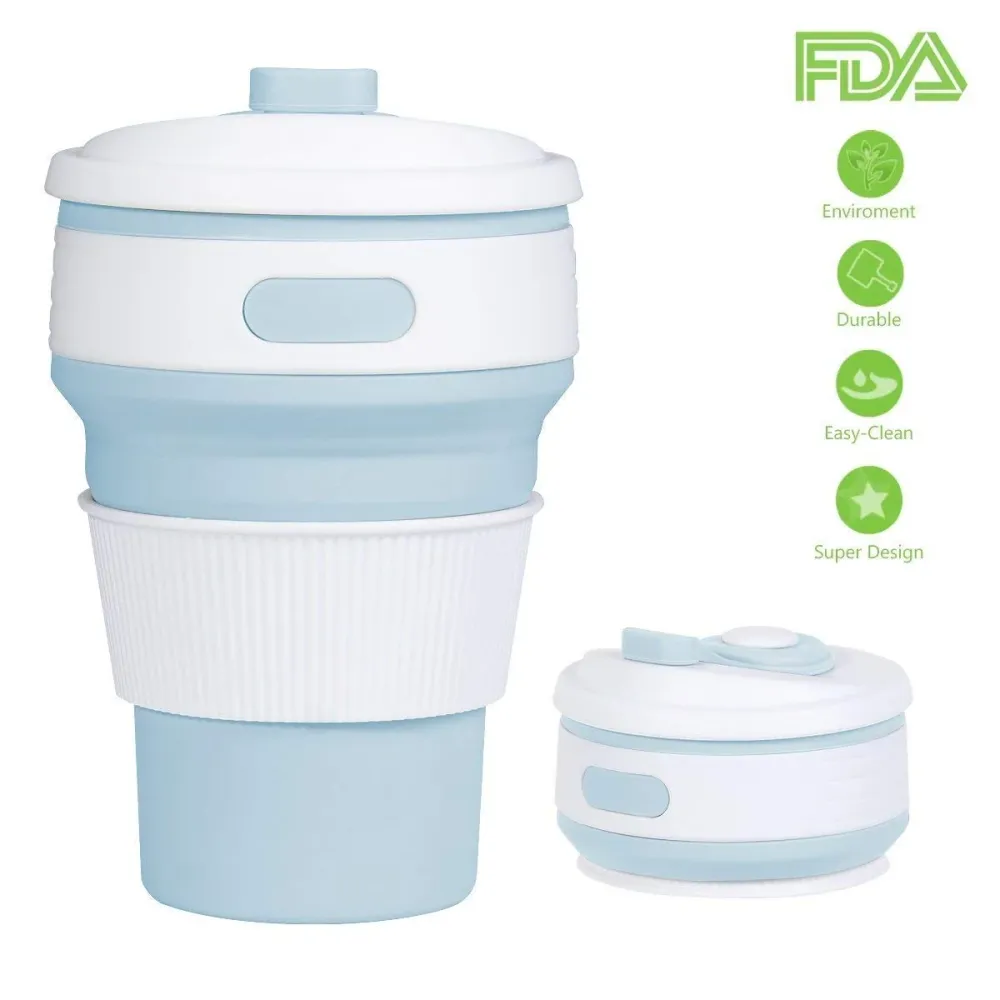YOMYM Tazza da Viaggio Pieghevole, Portatile Silicone Piegato...