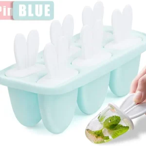 Zaloife Stampi per Ghiaccioli, 6 Blu Gelato Stampi per Gelati Stampo Ice Lolly Riutilizzabile Stampo per Gelato Senza BPA...