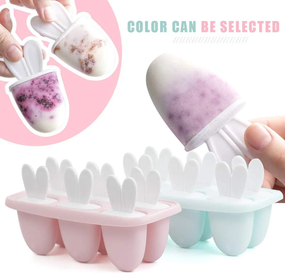 Zaloife Stampi per Ghiaccioli, 6 Blu Gelato Stampi per Gelati Stampo Ice Lolly Riutilizzabile Stampo per Gelato Senza BPA...
