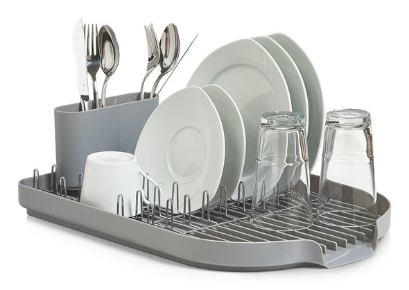 Zeller Present Scolapiatti 45 × 32 × 13 cm, metallo/plastica, da parete, grigio