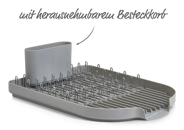 Zeller Present Scolapiatti 45 × 32 × 13 cm, metallo/plastica, da parete, grigio