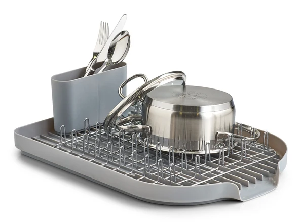 Zeller Present Scolapiatti 45 × 32 × 13 cm, metallo/plastica, da parete, grigio
