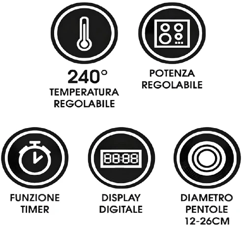 Zephir Piastra Ad Induzione 1 Fuoco ''Zhc14'' 2.000 W