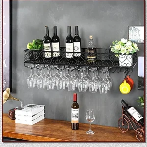 Portabottiglie da parete con portabottiglie Portabottiglie da vino con portabottiglie da parete portabottiglie (Size : 60...