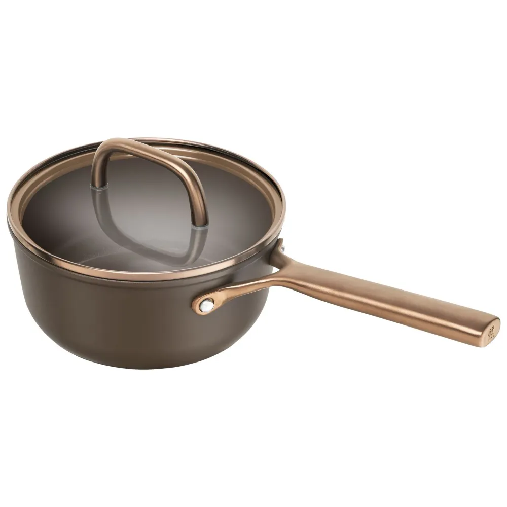 ZWILLING Milano Casseruola alluminio marrone + coperchio vetro 18 cm
