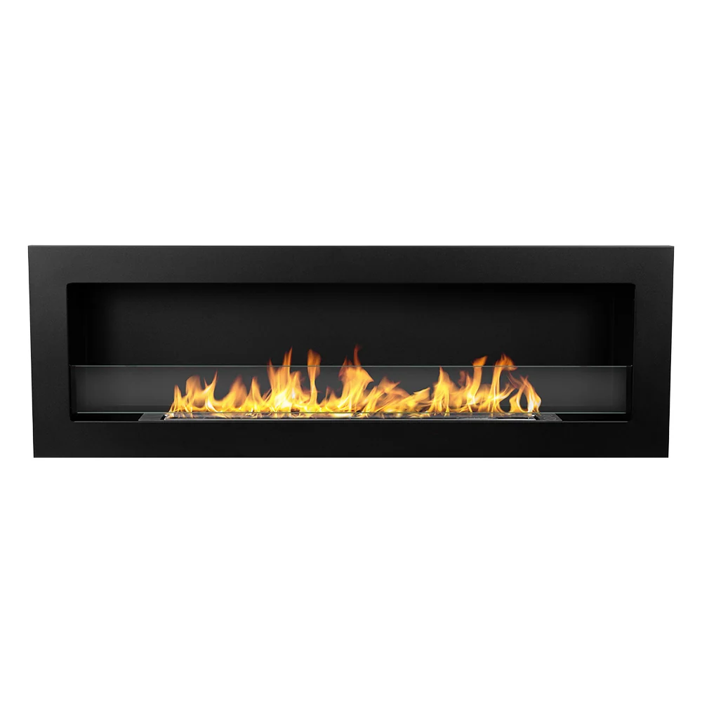 BIOCAMINO DA INCASSO/PARETE 120x40 LIVORNO 120 Nero Easy to Clean