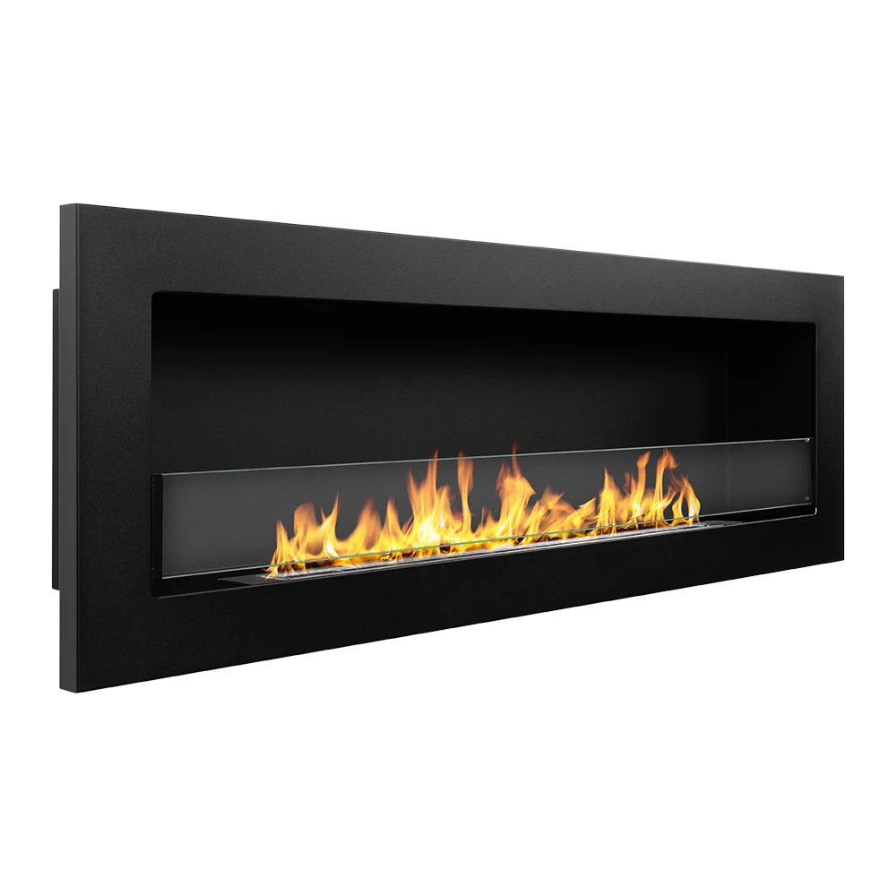 BIOCAMINO DA INCASSO/PARETE 120x40 LIVORNO 120 Nero Easy to Clean