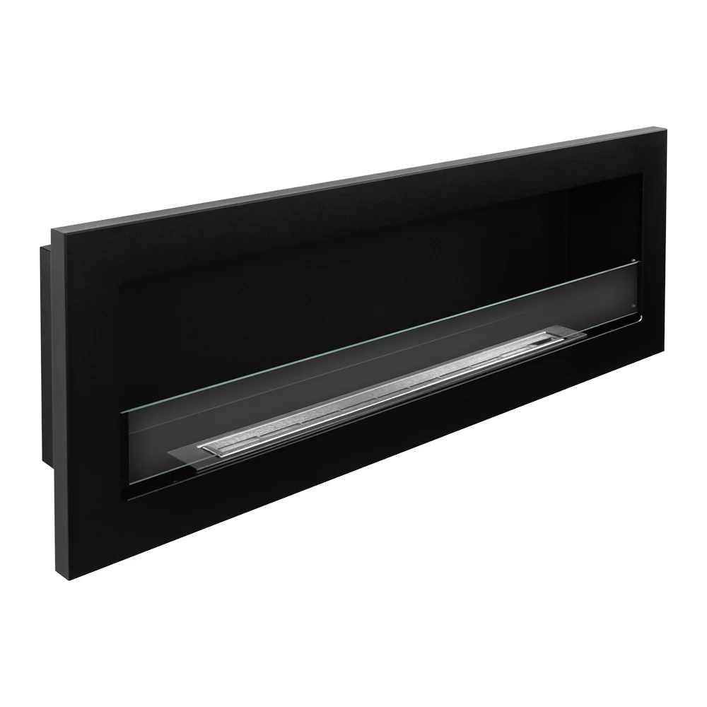 BIOCAMINO DA INCASSO/PARETE 120x40 LIVORNO 120 Nero Easy to Clean