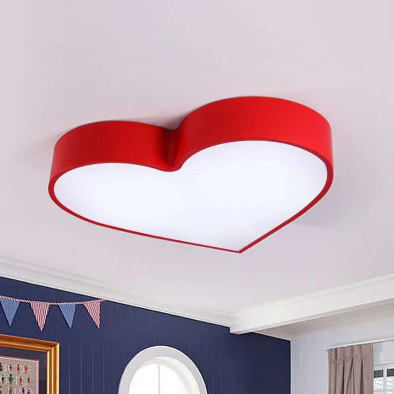 Plafoniera da incasso forma di cuore amorevole, cartone animato romantico, camera da letto acrilico, montaggio incasso LED...
