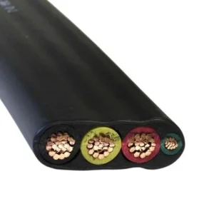 250' 1/0 3 Heavy Duty Flat W/GRND THW/Submersible Pump Cable Rame caldo PVC 600V