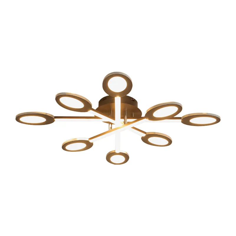 Starburst semi-incasso minimalismo acrilico 31,5"/45" di larghezza LED marrone vicino all'illuminazione soffitto luce cald...