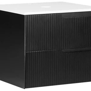 Bathroom Wall Mounted Cabinet 60 x 52 cm Nero puro QUINTELA