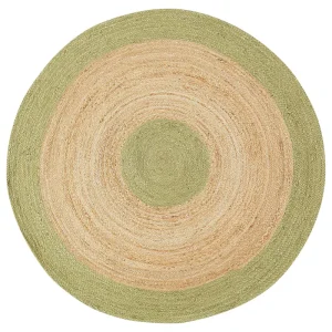 Tappeto iuta crema e verde ø 140 cm YAYALAR
