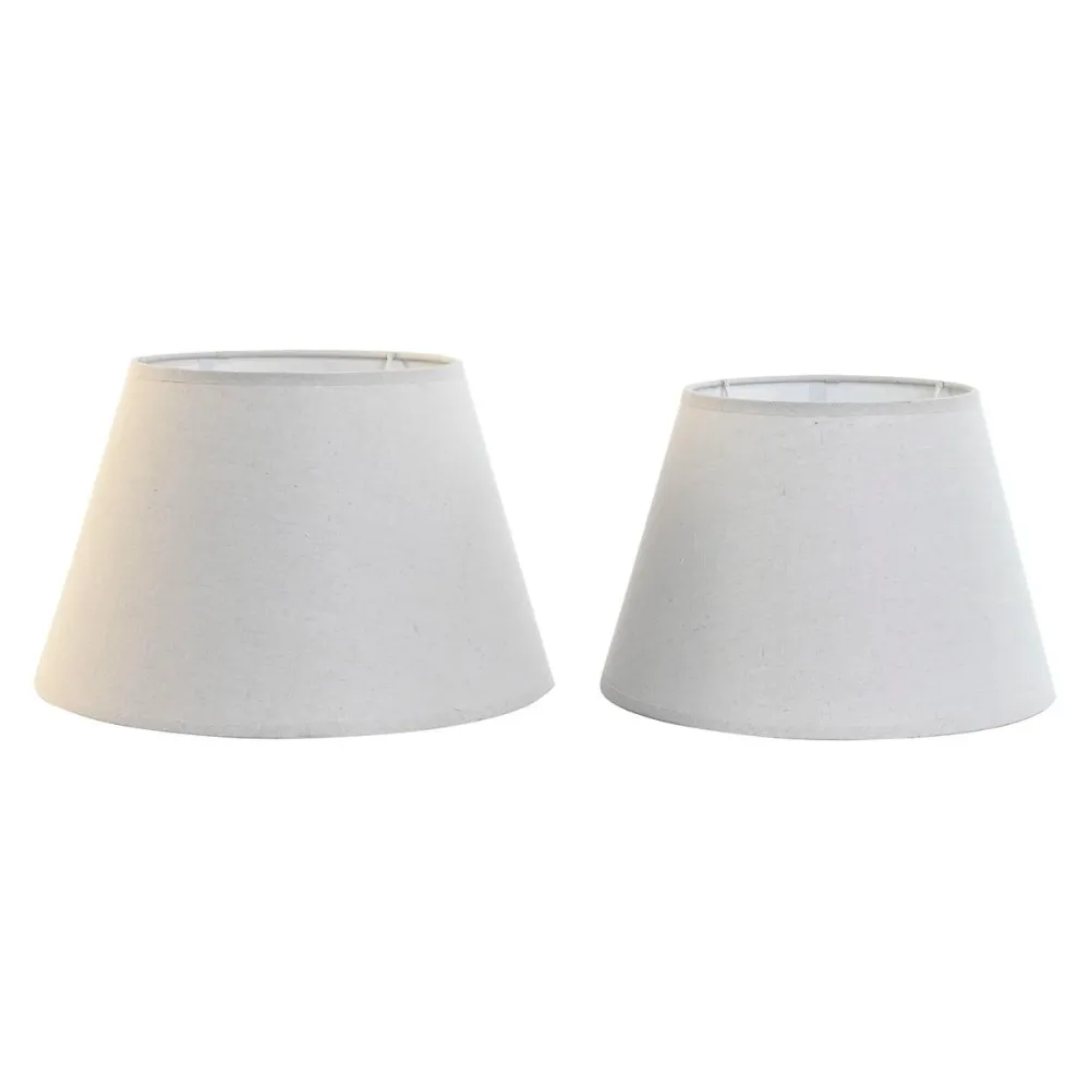 Abajur Home ESPRIT Bege Linho Metal 40 x 40 x 25 cm (2 Unidades)