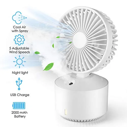 amzdeal Raffreddatore D'aria Mini Condizionatore Portatile, 5 Velocità...