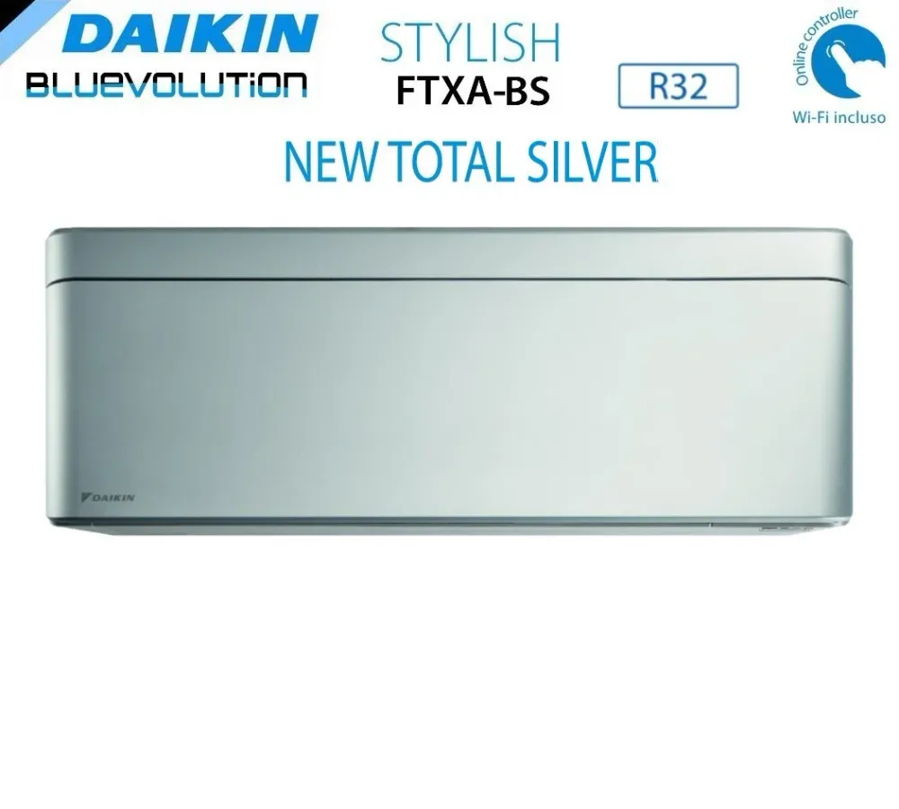AREA OCCASIONI Unità Interna Parete Daikin Bluevolution serie STYLISH TOTAL SILVER 9000 Btu FTXA25BS R-32 Wi-Fi Integrato...