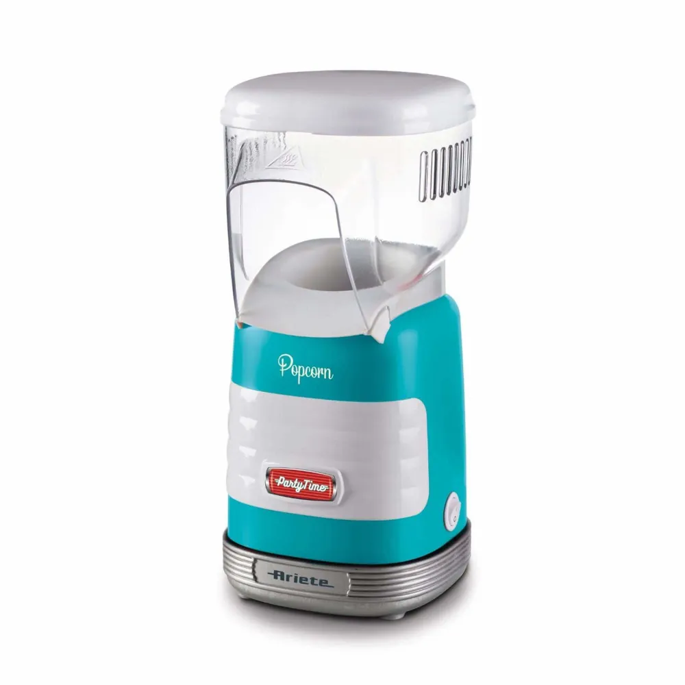 Ariete Macchina per Popcorn ARI-2956-BL – 60 g, Aria Calda, 1100 W – Blu/Trasparente