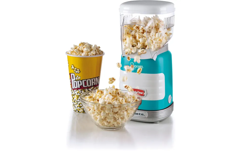 Ariete Macchina per Popcorn ARI-2956-BL – 60 g, Aria Calda, 1100 W – Blu/Trasparente