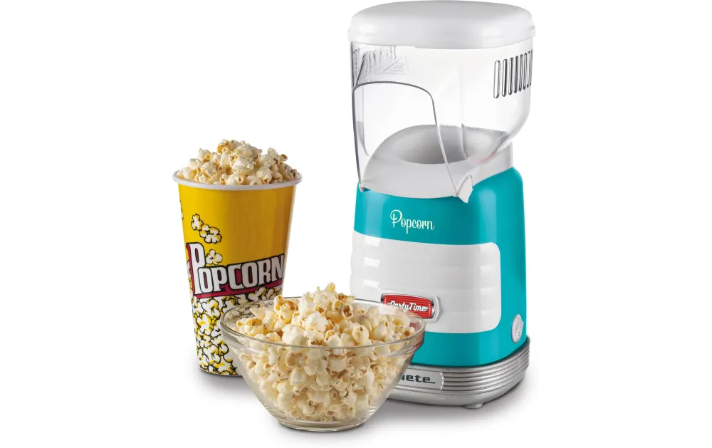 Ariete Macchina per Popcorn ARI-2956-BL – 60 g, Aria Calda, 1100 W – Blu/Trasparente