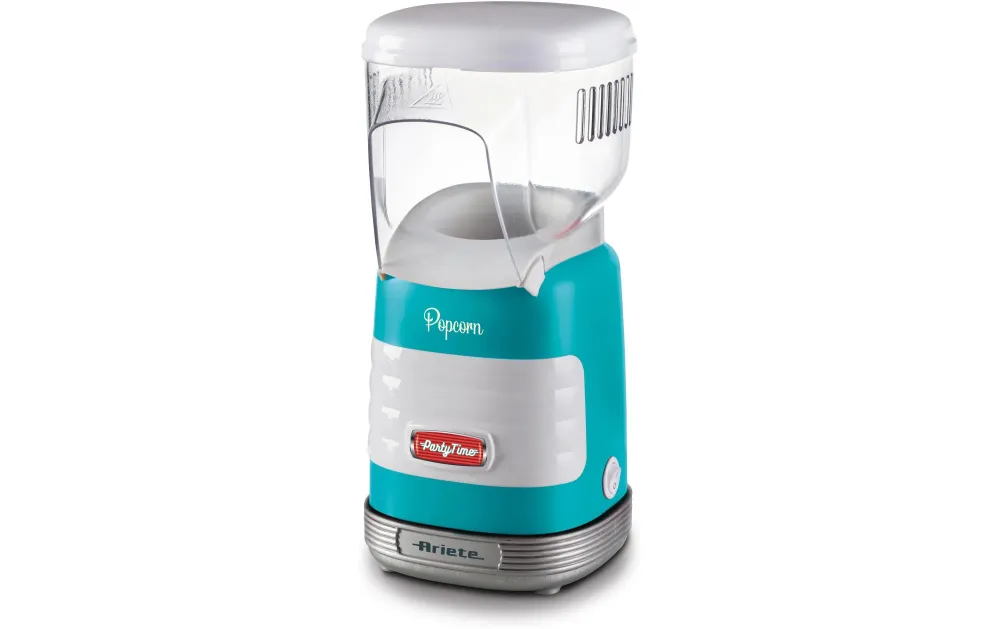 Ariete Macchina per Popcorn ARI-2956-BL – 60 g, Aria Calda, 1100 W – Blu/Trasparente