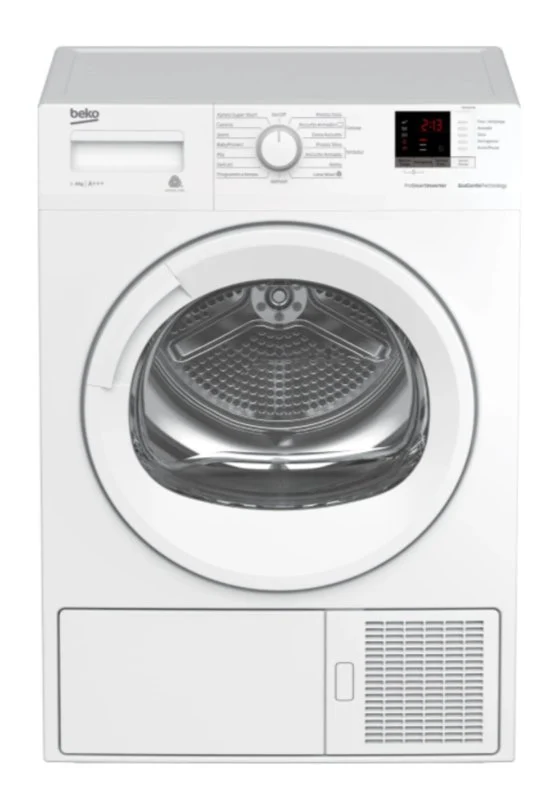 Asciugatrice Pompa di calore Carico Frontale Beko 8 Kg DRX837WI Motore ProSmart Inverter EcoGentle AquaWave Classe +++