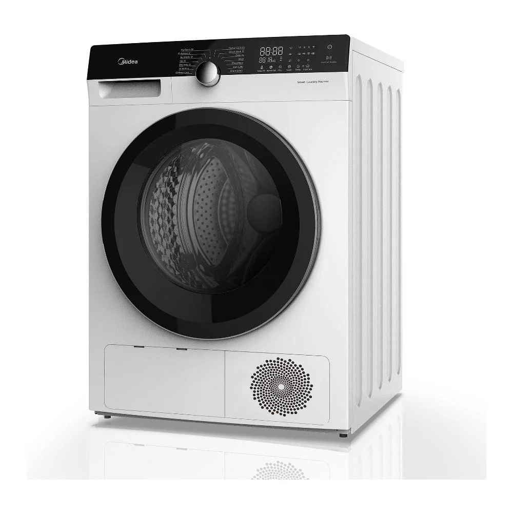Asciugatrice Pompa Di Calore Midea MDK9A3 KNIGHT 9 Kg Classe +++(2021) Motore Inverter (A84,5xL64xP59,5) Bianco e Nero