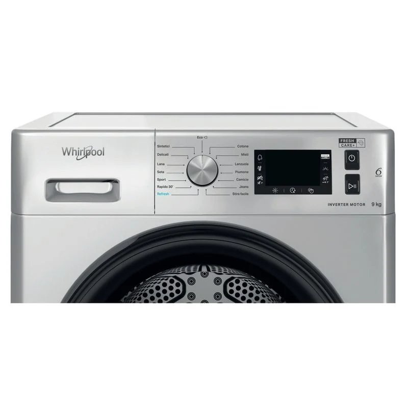 Asciugatrice Pompa Di Calore Whirlpool FFTN M22 93 SILVER IT 9 Kg Classe +++ (A84,9xL59,5xP64,9) Tecnologia 6° SENSO Motor...