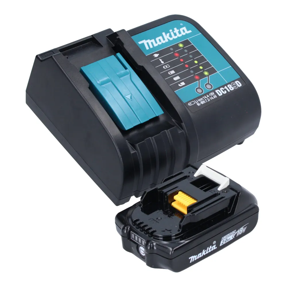 Aspiratore batteria Makita DCL 180 SAO 18 V 0,65 l serie Olive Outdoor Adventure + 1x batteria ricaricabile 2,0 Ah + caric...