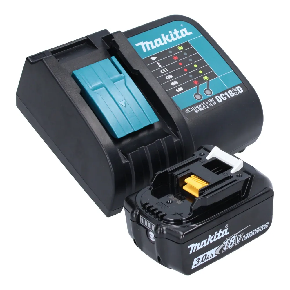 Aspiratore batteria Makita DCL 281 FSF1W 18 V bianco senza spazzole + 1x batteria ricaricabile 3.0 Ah + caricabatterie