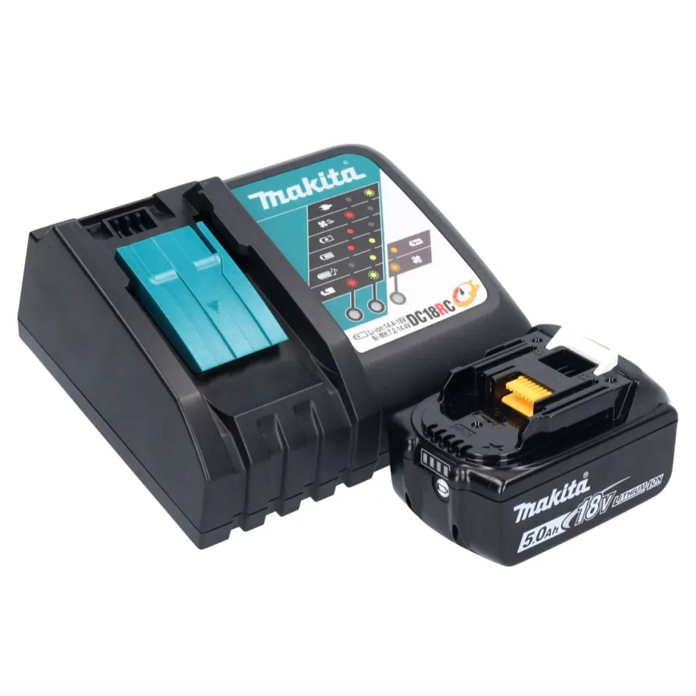Aspiratore batteria Makita DVC 750 LRT1 LXT 18 V 67 mbar 7,5 l senza spazzole + 1x batteria ricaricabile 5,0 Ah + caricaba...