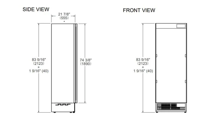 Ⓜ️🔵🔵🔵 BERTAZZONI RLD75S5FPNS + 901637 + 901556 - Colonna Frigorifero, Incasso, 75 cm, Porta Pannellata, Acciaio inox, Seri...