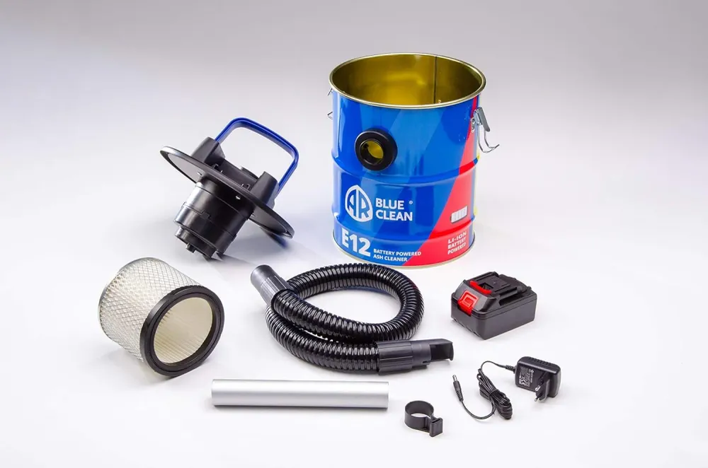 Bidone aspira cenere "E 12B" batteria da 12 litri per aspirare ceneri fredde da stufe, camini e barbecue