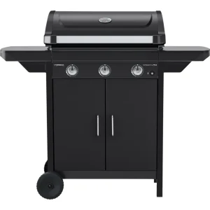 Campingaz Griglia gas 3 Series Onyx – 3 bruciatori, 7500 W, superficie di cottura 61×35 cm, fornello laterale – nero