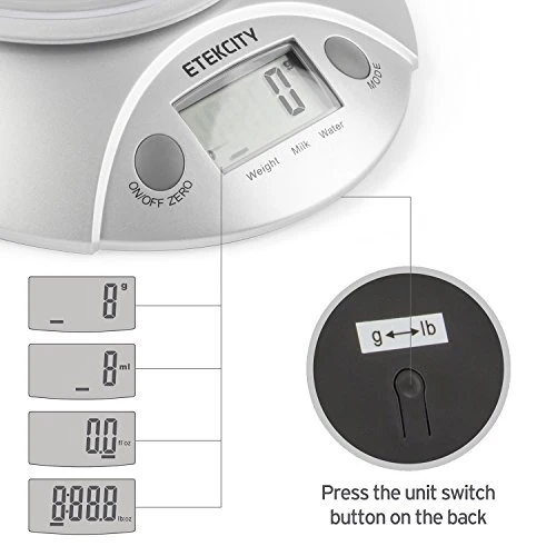 CAMRY Bilancia da Cucina Digitale Elettronica 5kg/11lb, Chiaro