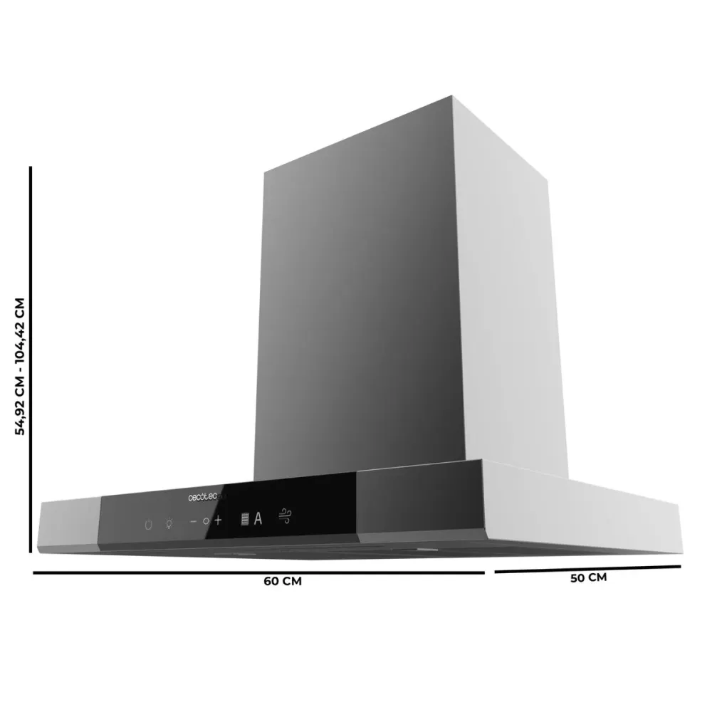 Cappa Classica Cecotec Flux TT 609500 Slim Nero Acciaio