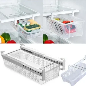 Cassetto Scorrevole Salva Spazio Contenitore Mensola Frigorifero Organizer Frigo