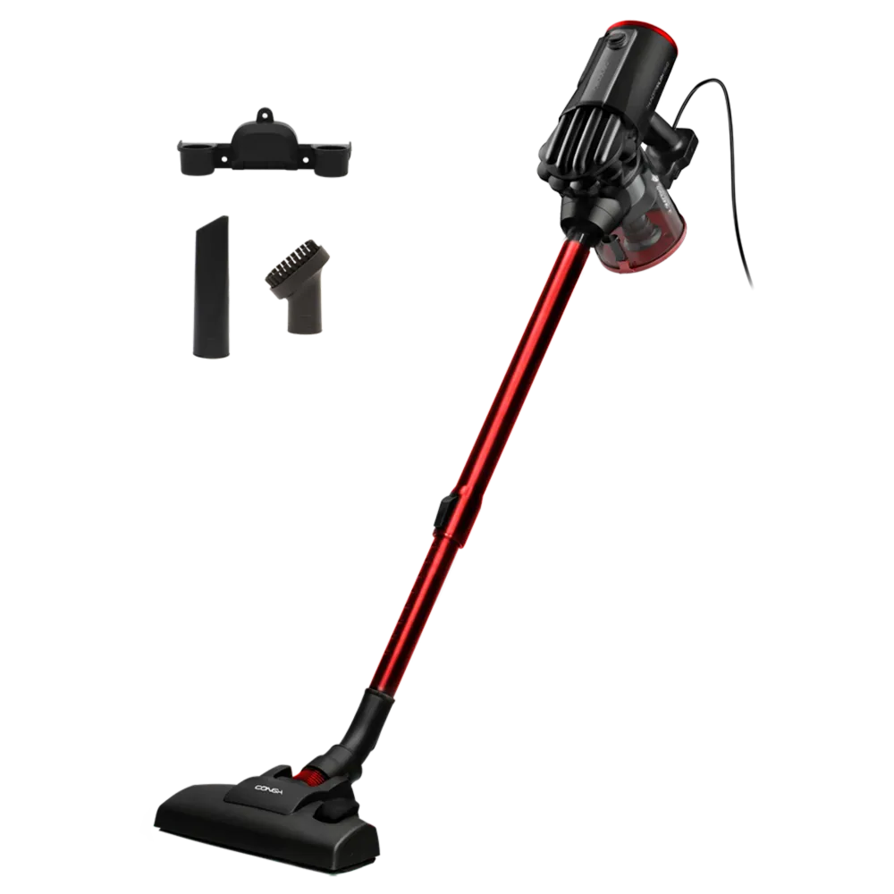 Cecotec Aspirapolvere Verticale ThunderBrush Rosso con Accessori e Spazzola Flessibile per Tappeti e Pavimenti Duri